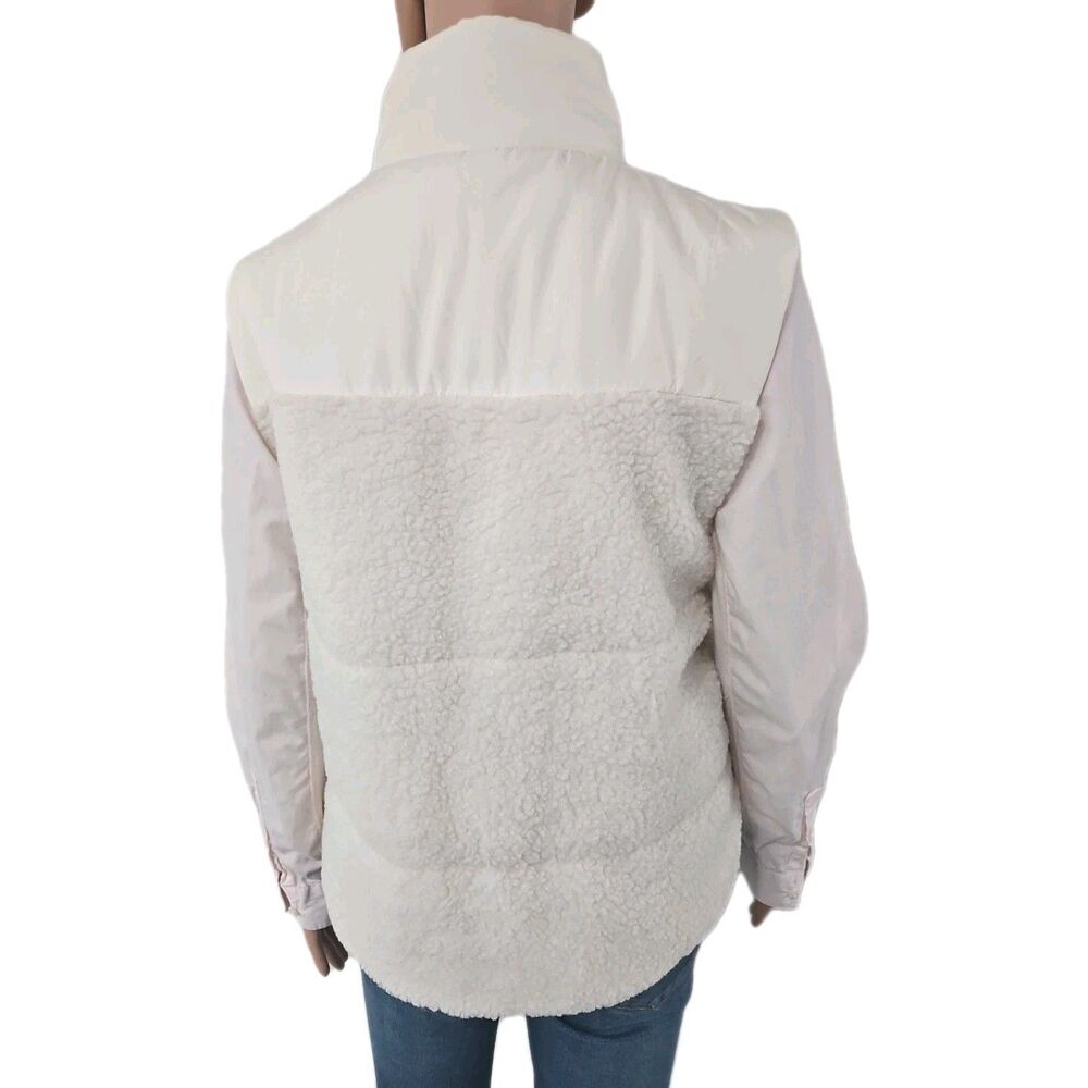 Staccato Ivory Sherpa & Quilted Puffer Zip Vest Size M - Picture 4 of 5